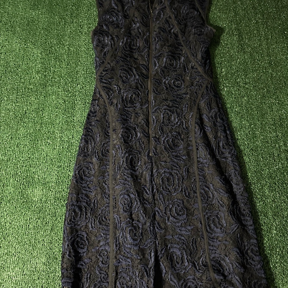 Ann Taylor Black Floral Lace Midi Dress